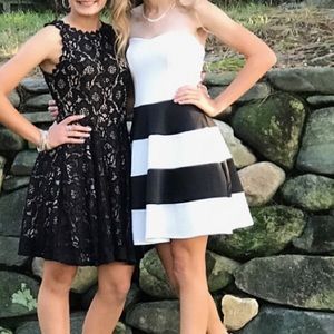 Black and white forms dress